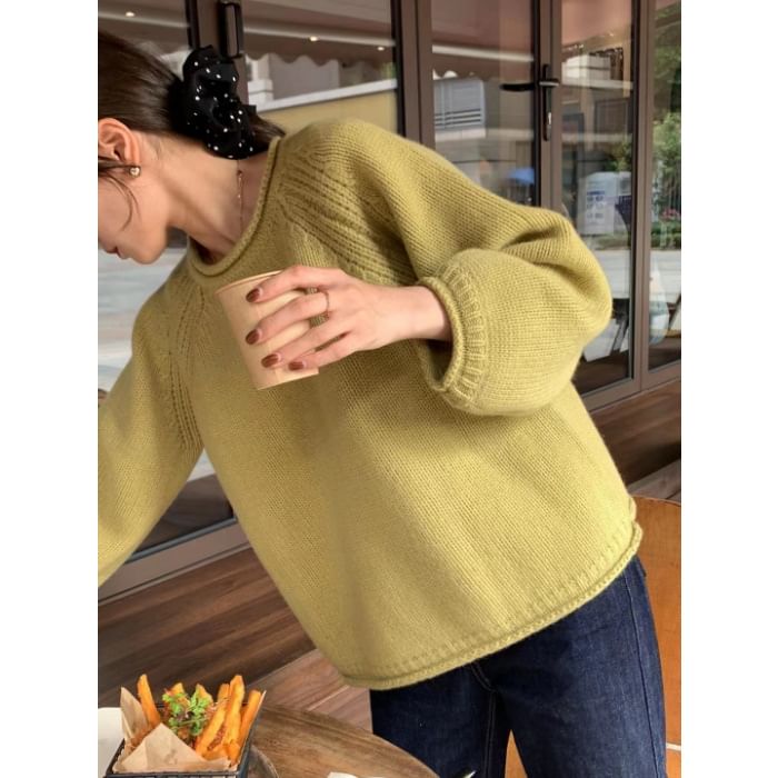 Sweater Neck Crew Plain