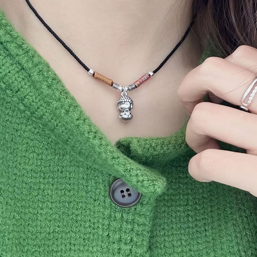 Pendant 925 Buddha Necklace Silver Sterling