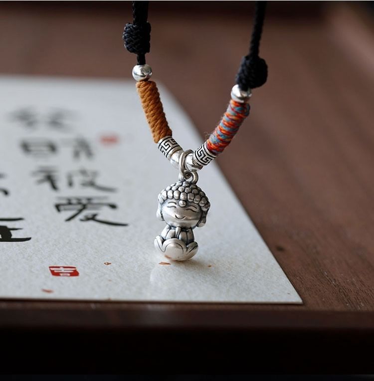 Pendant 925 Buddha Necklace Silver Sterling