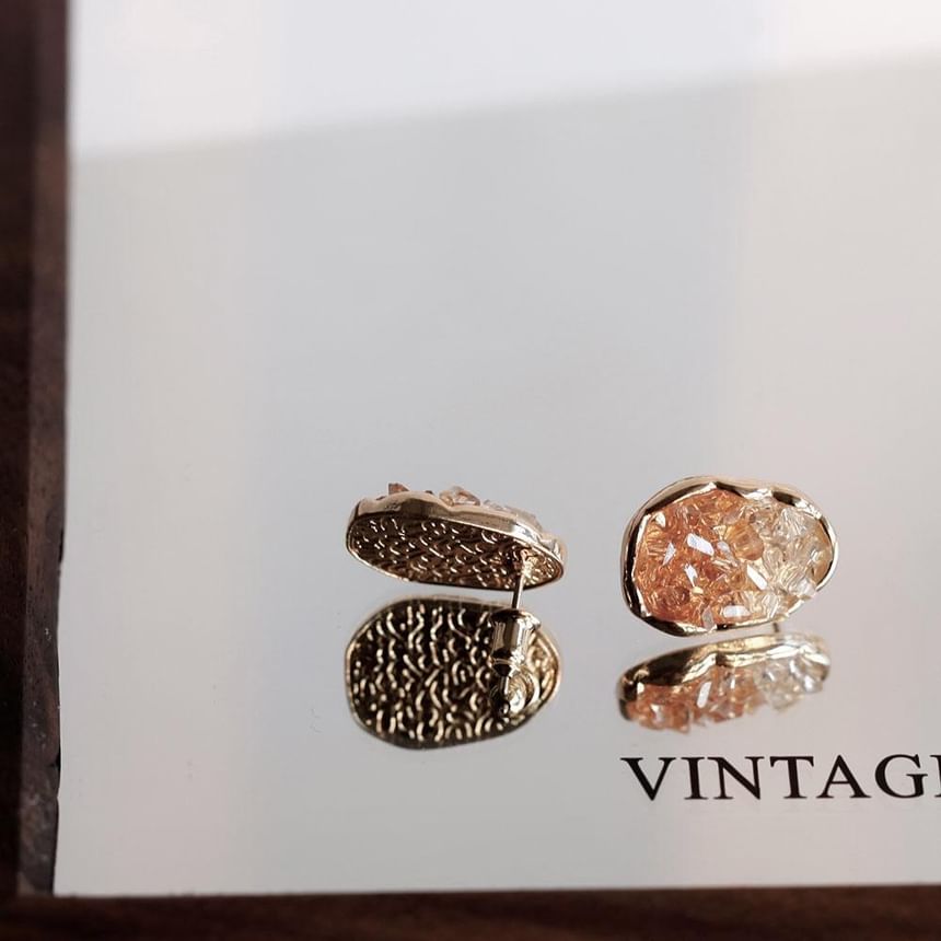 Stud Sterling Silver Earring Crystal 925