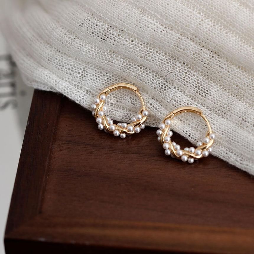 Hoop Faux Pearl Earring