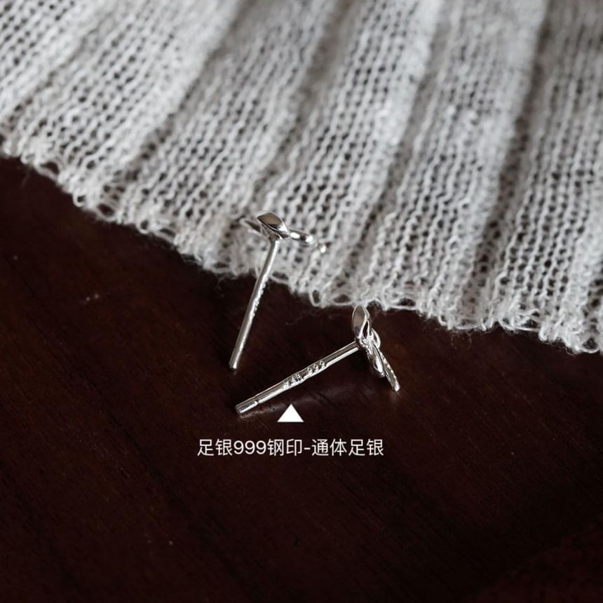Stud Earring Bowknot Sterling Silver 925