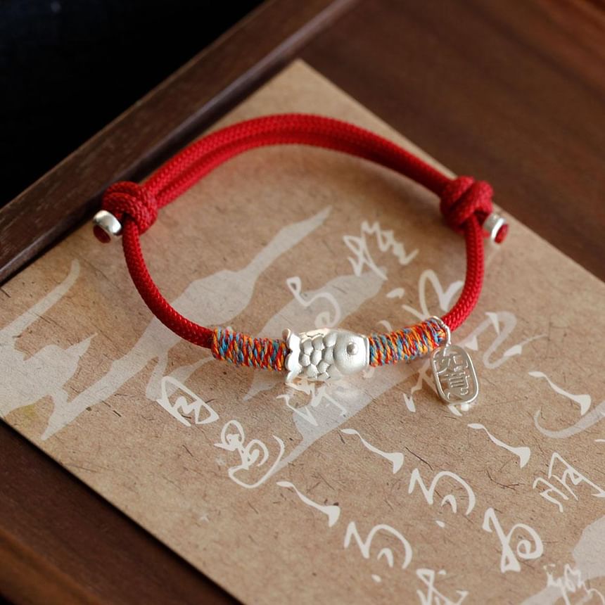 Bracelet 925 Sterling Fish Silver String