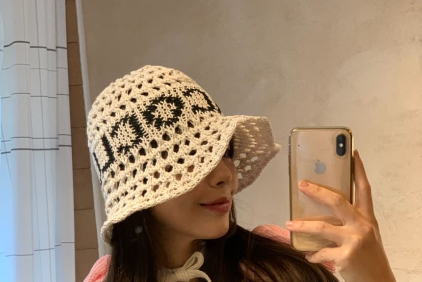 Hat Crochet Lettering Bucket