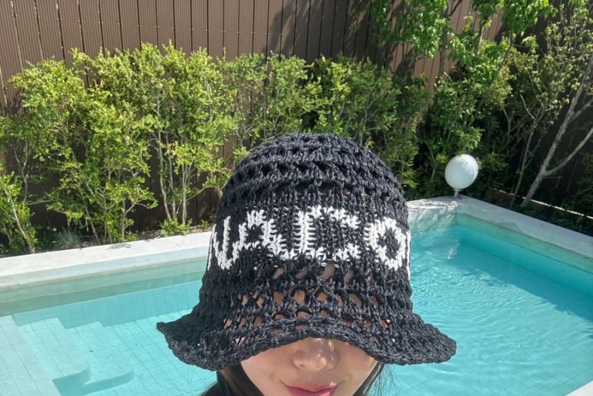 Hat Crochet Lettering Bucket