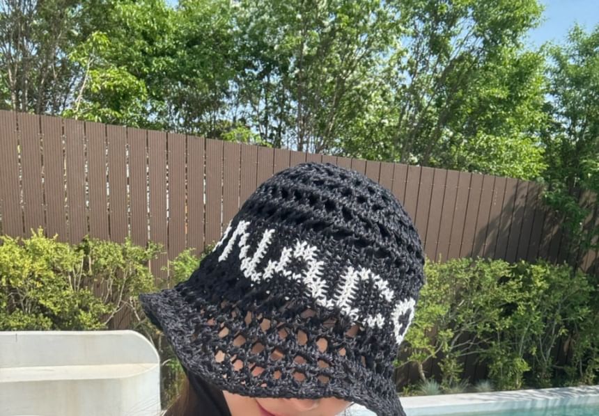 Hat Crochet Lettering Bucket