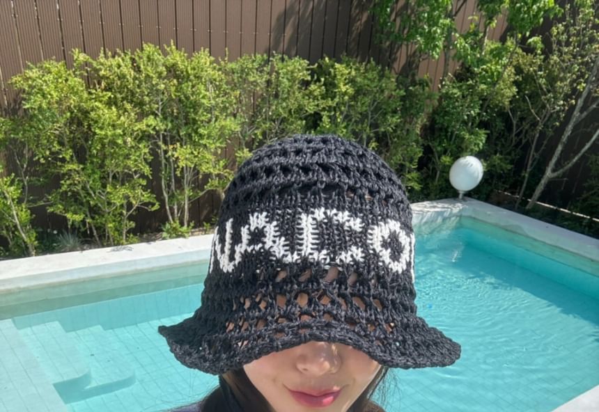 Hat Crochet Lettering Bucket