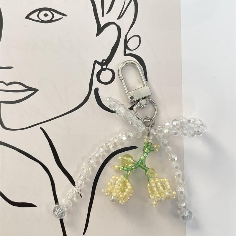 Charm Flower Beaded Bow Phone