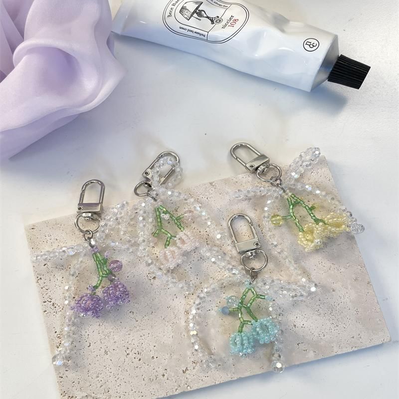 Charm Flower Beaded Bow Phone