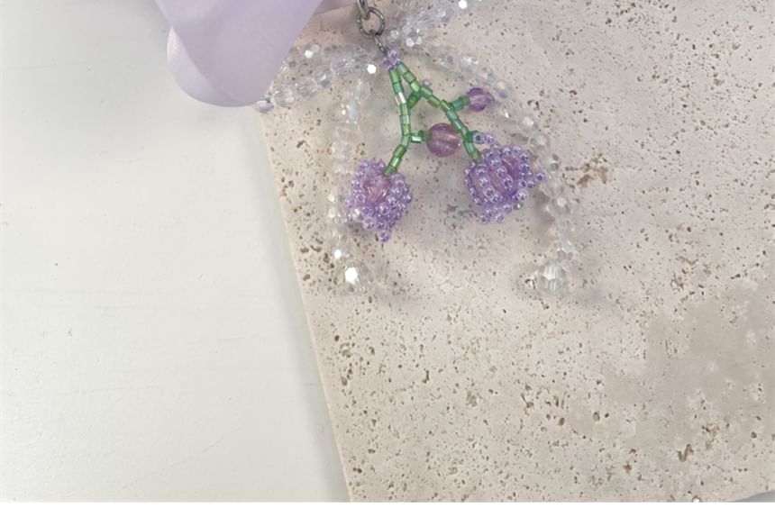 Charm Flower Beaded Bow Phone