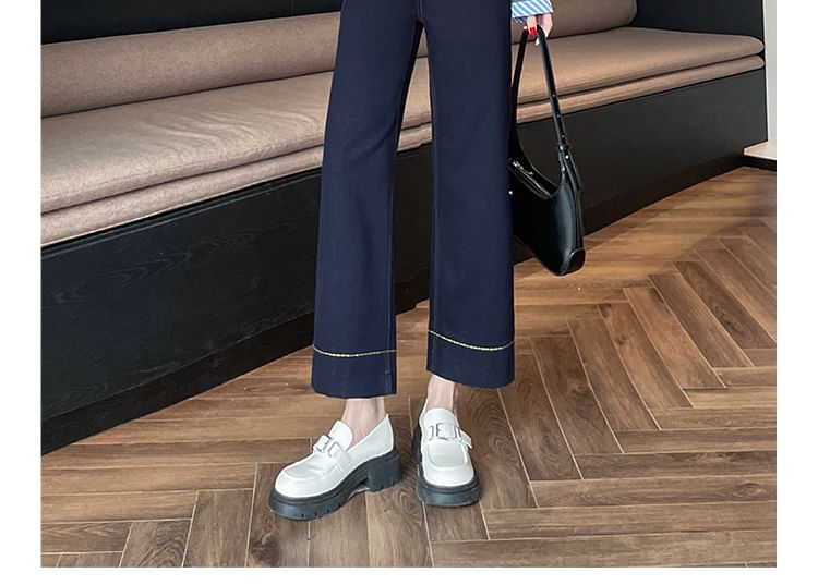 Designs) Jeans (Various Waist Leg High Straight Washed