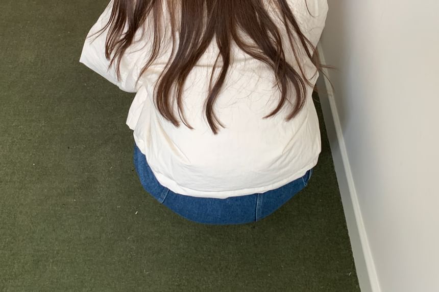 Plain Applique Knit Lace-Up Ribbed Balaclava