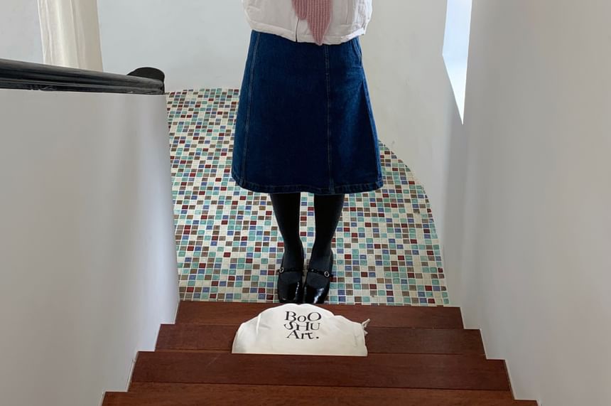 Plain Applique Knit Lace-Up Ribbed Balaclava