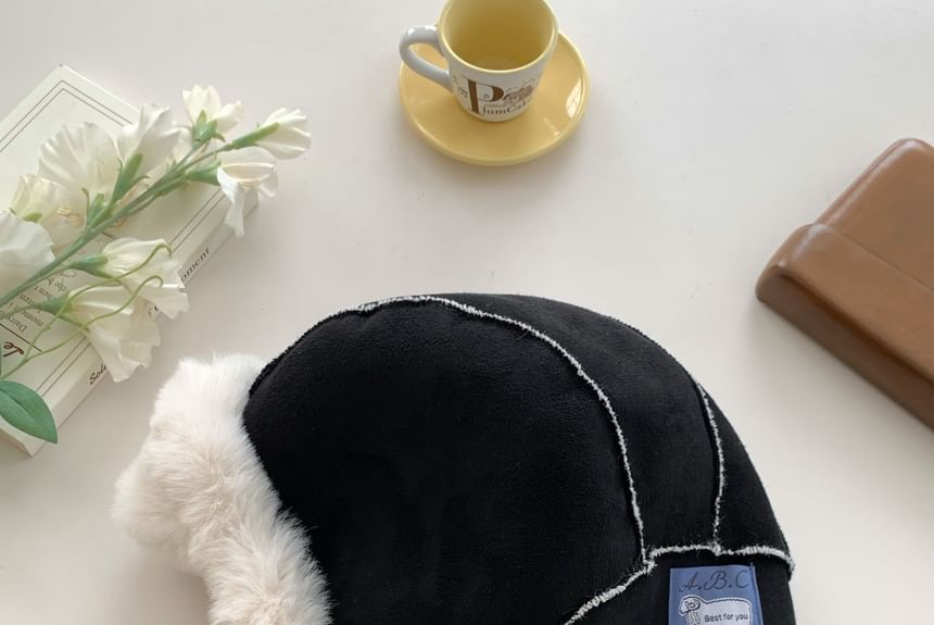 Trapper Plain Trim Fluffy Hat Applique