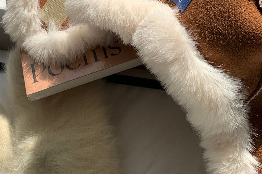 Trapper Plain Trim Fluffy Hat Applique