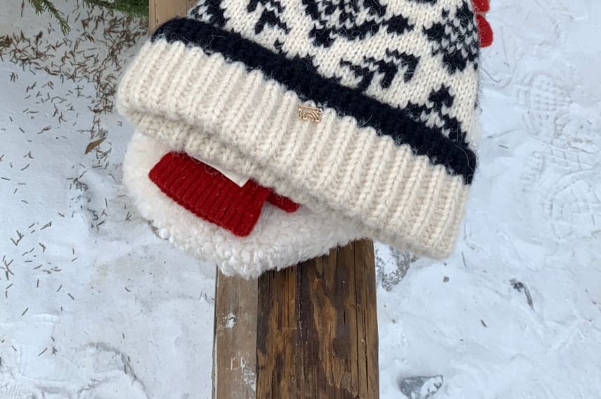 Pom Beanie Patterned