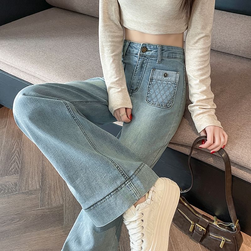 Washed (Various Designs) High Rise Loose Jeans Fit