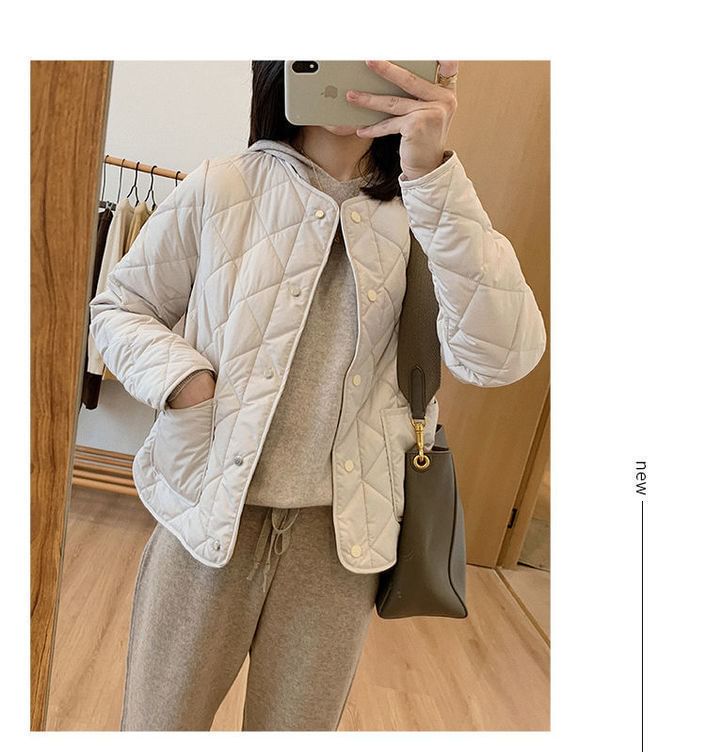 Button-Up Jacket V-Neck Quilted