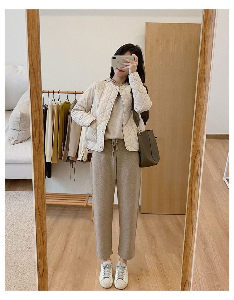 Button-Up Jacket V-Neck Quilted