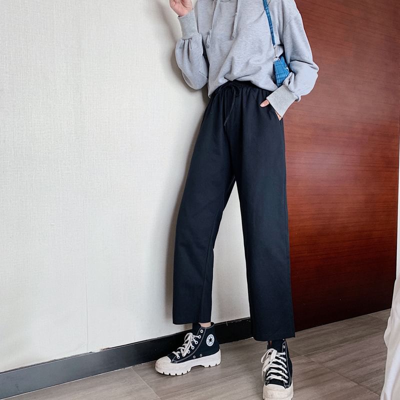 Wide Leg High Plain Pants Cargo Rise