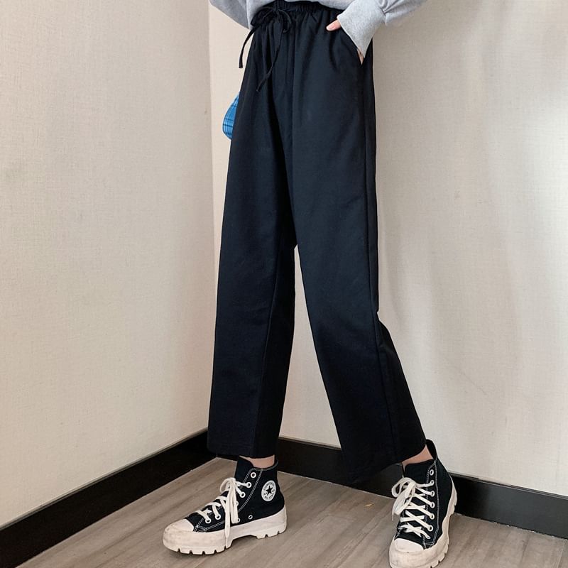 Wide Leg High Plain Pants Cargo Rise