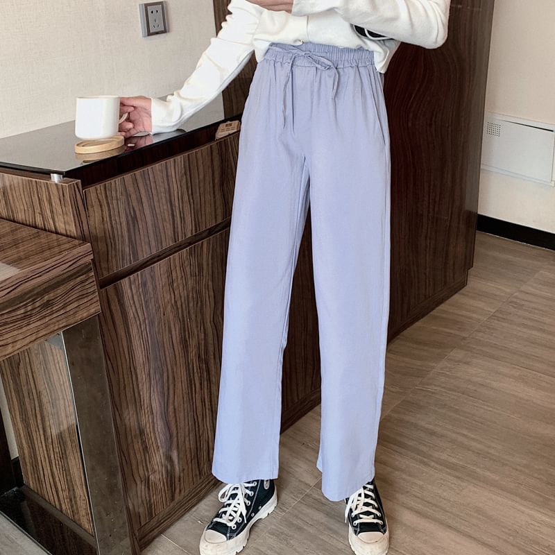 Wide Leg High Plain Pants Cargo Rise