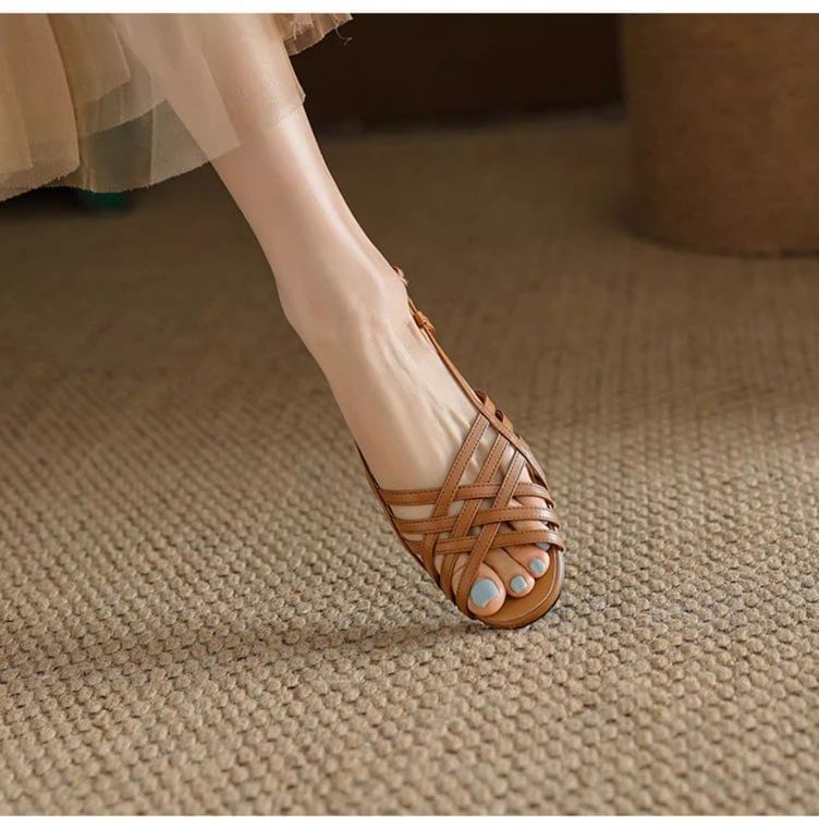 Slingback Sandals Cross Strap