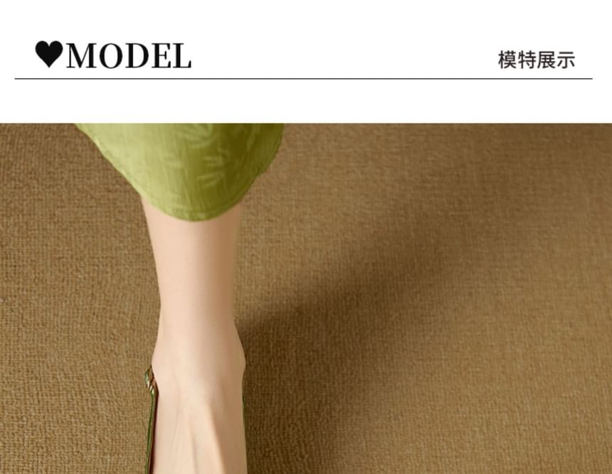 Square-Toe Slingback Jacquard Floral Sandals