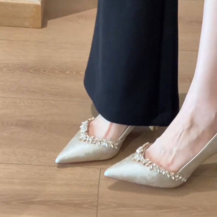 High Heel Rhinestone Pumps