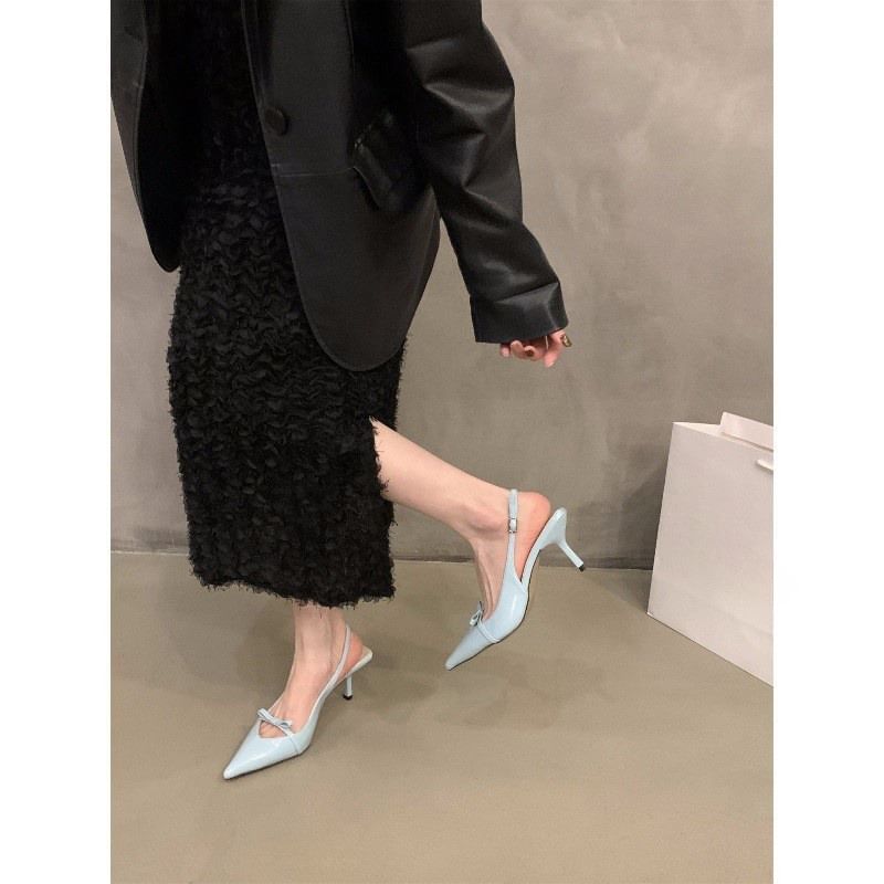 Sandals Pointy Bow High Heel Slingback
