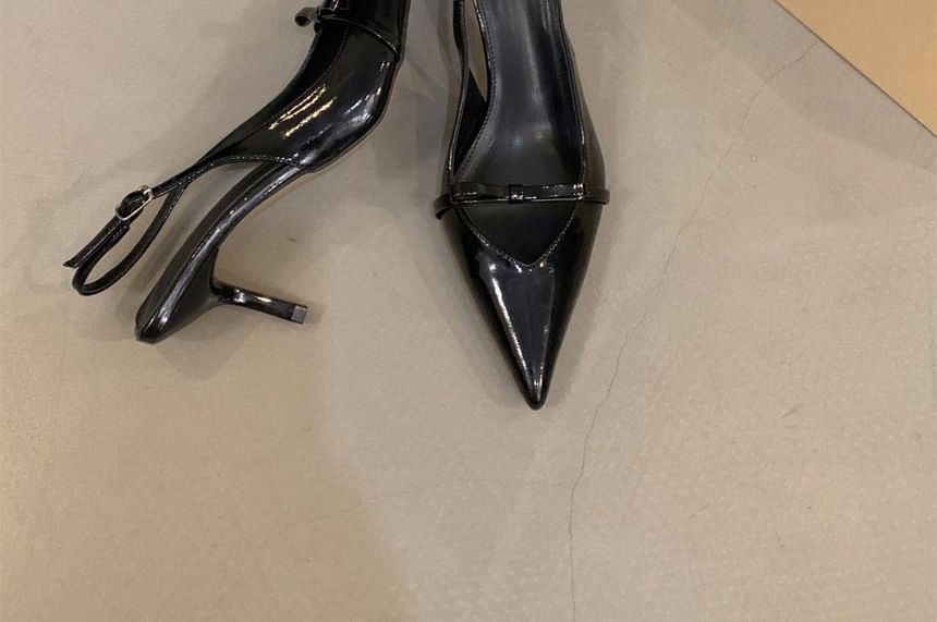 Sandals Pointy Bow High Heel Slingback