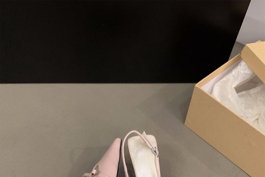 Sandals Pointy Bow High Heel Slingback