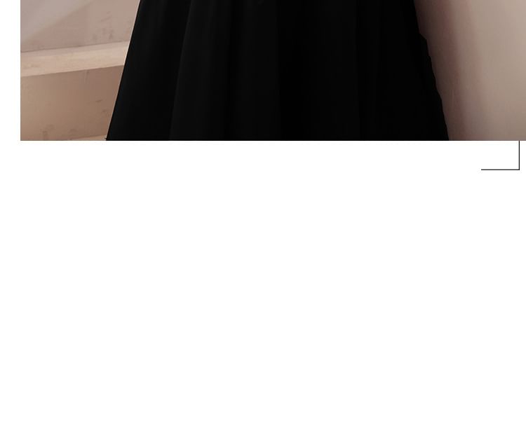Square Evening Maxi Gown A-Line Neck Sleeve Plain Puff