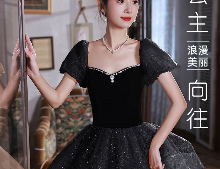 Gown Velvet The Glitter Off Evening A-Line Shoulder Plain