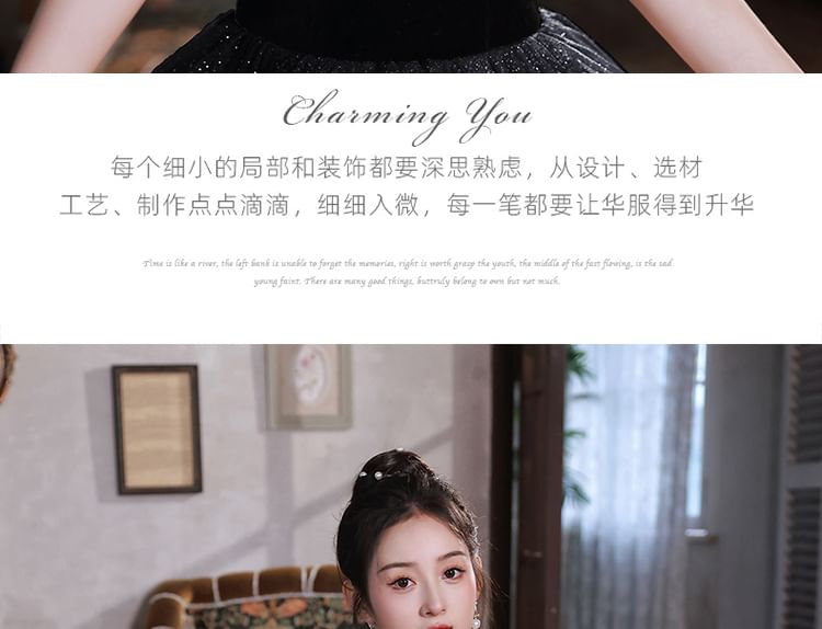 Gown Velvet The Glitter Off Evening A-Line Shoulder Plain