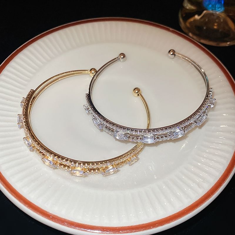 Rhinestone Bangle Open