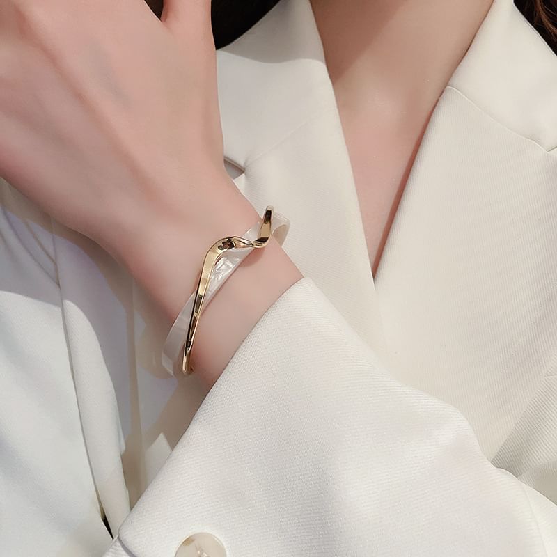 Print Twisted Bangle Leopard Open /