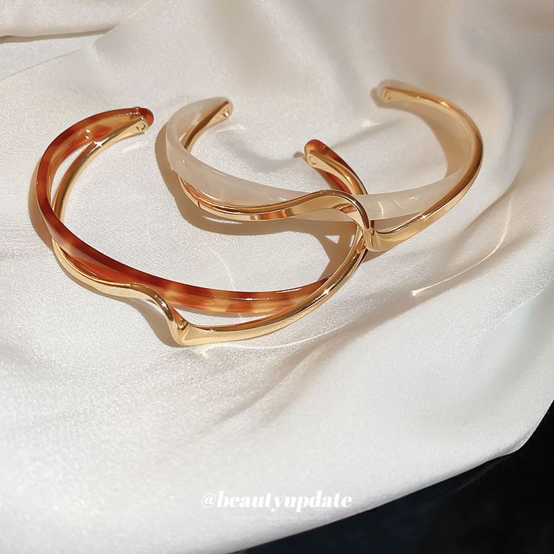 Print Twisted Bangle Leopard Open /