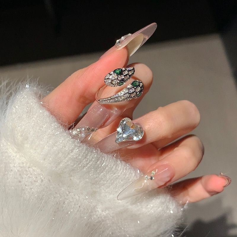 Snake Open Ring Rhinestone