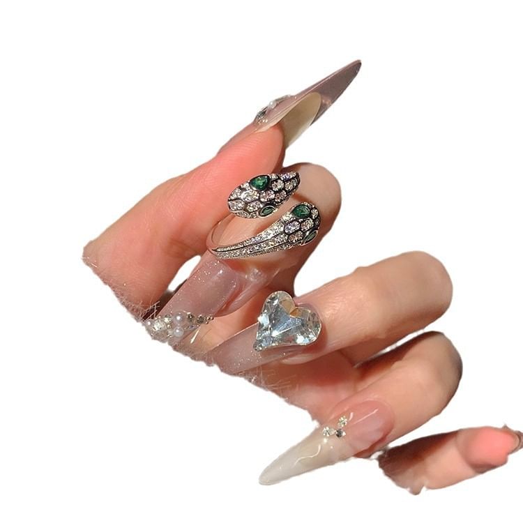 Snake Open Ring Rhinestone