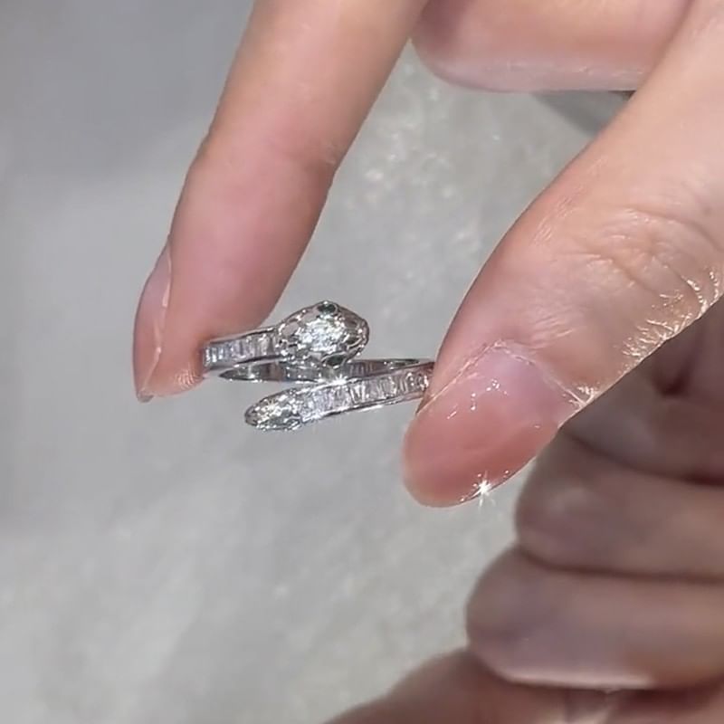 Snake Open Ring Rhinestone