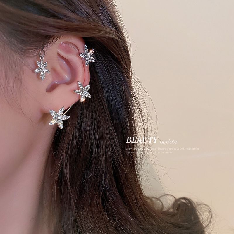 Hook Cuff Stud Drop / Ear Huggie Earring