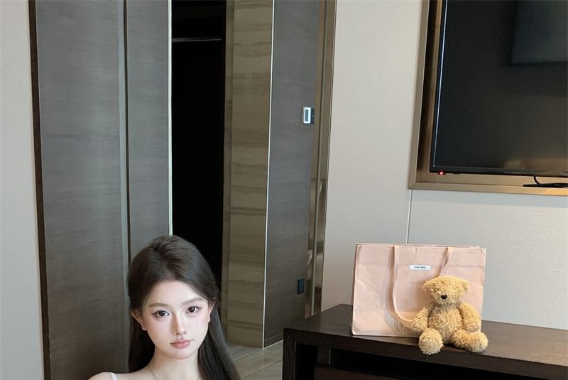 Cami Plain Asymmetrical Ruffle Top