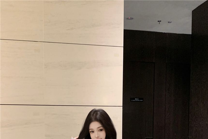 Tee Plain Long-Sleeve Cold-Shoulder