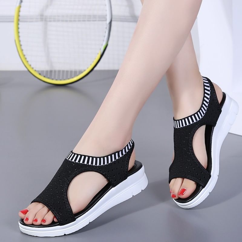 Contrast Sandals Trim Cutout