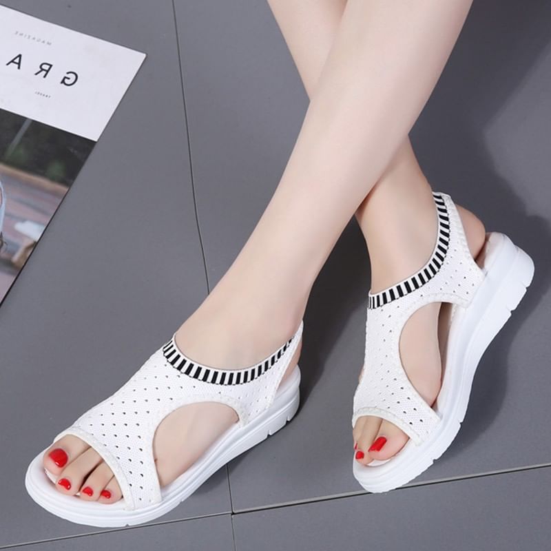 Contrast Sandals Trim Cutout