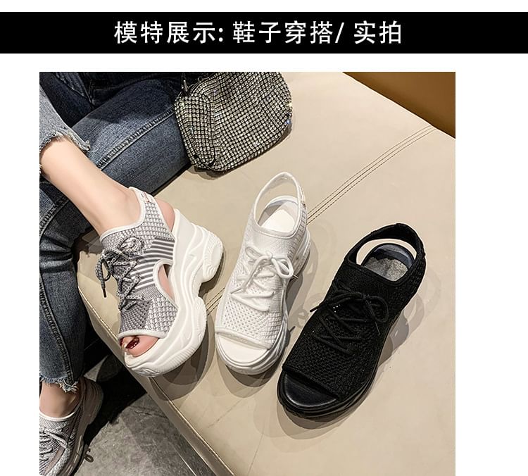 Peep-Toe Cutout Sneakers Platform