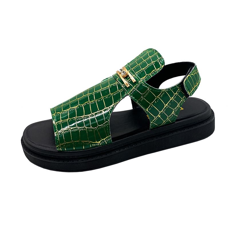 Sandals Croc Buckled Grain