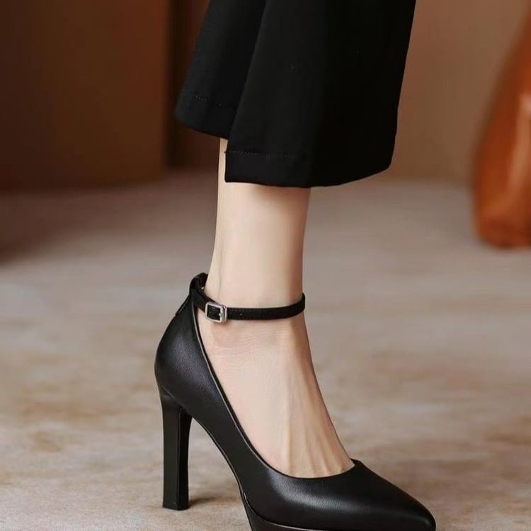 Stiletto Platform Strap Ankle Sandals Heel Pointy