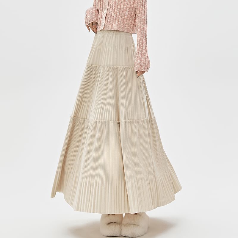 High Midi Velvet Skirt Rise A-Line